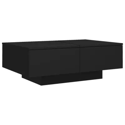 Klubska mizica - kavna mizica - Nizka mizica črna 90x60x31 cm iverna plošča