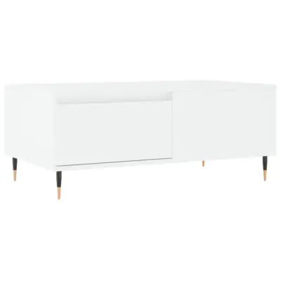 Klubska mizica - kavna mizica - Nizka mizica bela 90x50x36,5 cm inženirski les