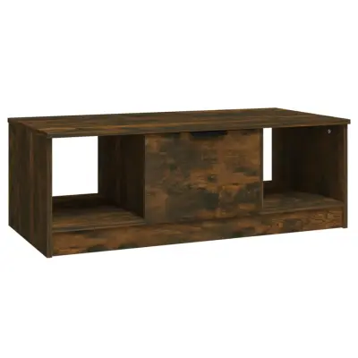 Klubska mizica - kavna mizica - Nizka mizica dimljeni hrast 102x50x36 cm inženirski les