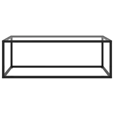Klubska mizica - kavna mizica - Nizka mizica črna s kaljenim steklom 100x50x35 cm
