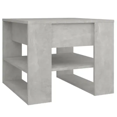 Klubska mizica - kavna mizica - Nizka mizica betonsko siva 55,5x55x45 cm konstruiran les