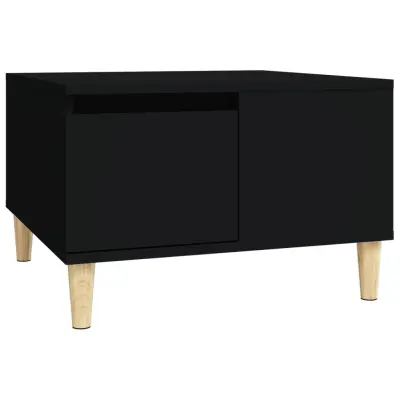Klubska mizica - kavna mizica - Nizka mizica črna 55x55x36,5 cm inženirski les