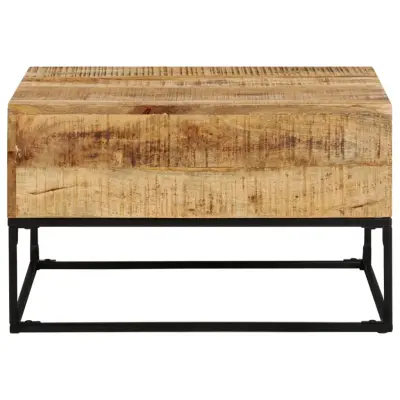 Klubska mizica - kavna mizica - Nizka mizica 68x68x41 cm robusten mangov les