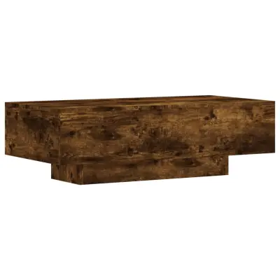 Klubska mizica - kavna mizica - Nizka mizica dimljeni hrast 100x49,5x31 cm inženirski les