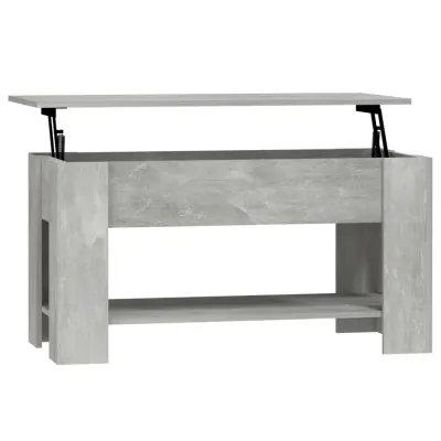 Klubska mizica - kavna mizica - Nizka mizica betonsko siva 101x49x52 cm inženirski les