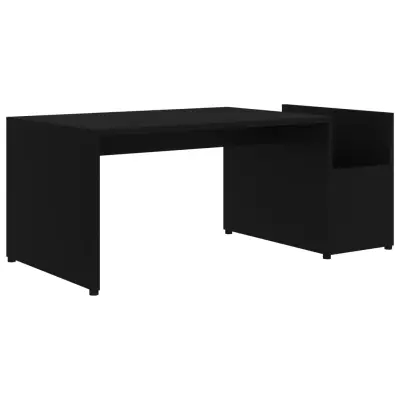 Klubska mizica - kavna mizica - Nizka mizica črna 90x45x35 cm inženirski les
