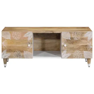 Klubska mizica - kavna mizica - Nizka mizica 100x54x40 cm trden mangov les