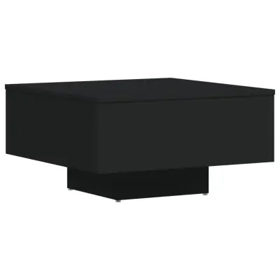 Klubska mizica - kavna mizica - Nizka mizica črna 60x60x31,5 cm iverna plošča