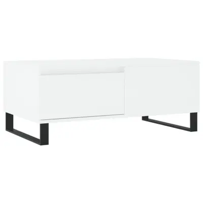 Klubska mizica - kavna mizica - Nizka mizica bela 90x50x36,5 cm inženirski les