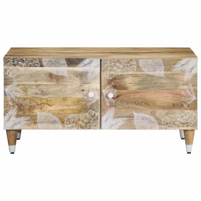 Klubska mizica - kavna mizica - Nizka mizica 80x50x40 cm trden mangov les