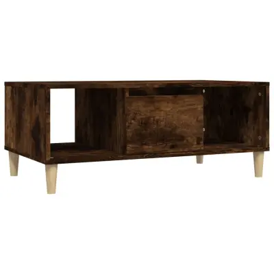 Klubska mizica - kavna mizica - Nizka mizica dimljeni hrast 90x50x36,5 cm inženirski les