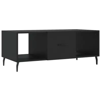 Klubska mizica - kavna mizica - Nizka mizica črna 102x50x40 cm inženirski les