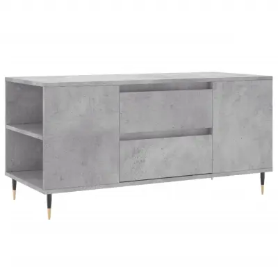 Klubska mizica - kavna mizica - Nizka mizica betonsko siva 102x44,5x50 cm inženirski les
