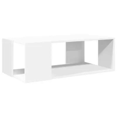 Klubska mizica - kavna mizica - Nizka mizica bela 89,5x48x30 cm inženirski les