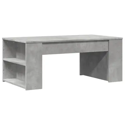 Klubska mizica - kavna mizica - Nizka mizica betonsko siva 102x55x42 cm inženirski les