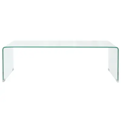 Klubska mizica - kavna mizica - Nizka mizica iz kaljenega stekla 98x45x30 cm prozorna