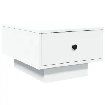 Klubska mizica - kavna mizica - Nizka mizica bela 60x45x31 cm inženirski les