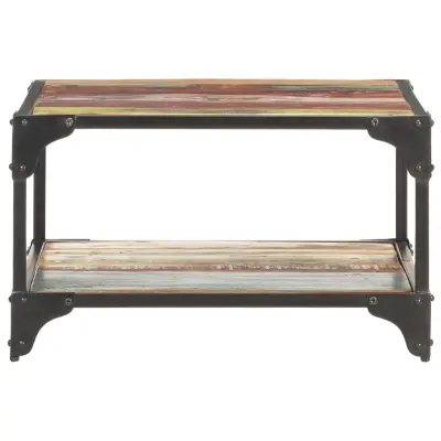 Klubska mizica - kavna mizica - Nizka mizica 60x60x35 cm trden predelan les