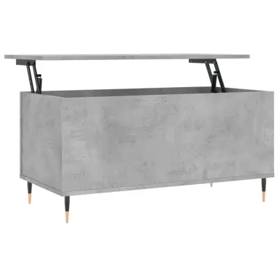 Klubska mizica - kavna mizica - Nizka mizica betonsko siva 90x44,5x45 cm inženirski les
