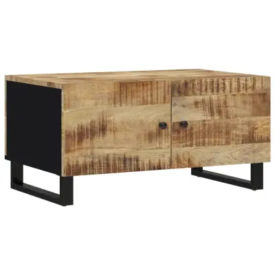 Klubska mizica - kavna mizica - Nizka mizica 80x50x40 cm trden mangov les in inženirski les