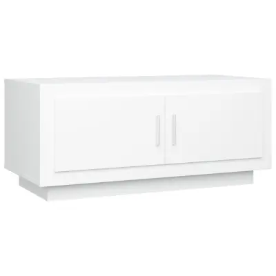 Klubska mizica - kavna mizica - Nizka mizica bela 102x50x45 cm konstruiran les
