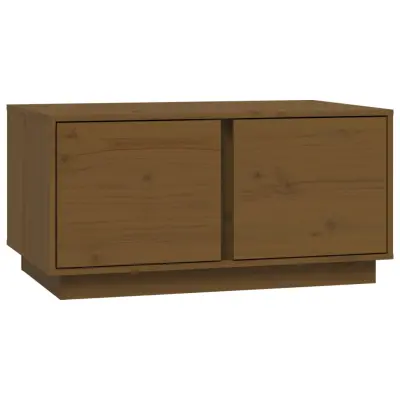 Klubska mizica - kavna mizica - Nizka mizica medeno rjava 80x50x40 cm trdna borovina