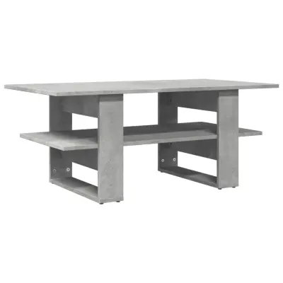 Klubska mizica - kavna mizica - Nizka mizica betonsko siva 102x55x42 cm inženirski les