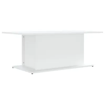 Klubska mizica - kavna mizica - Nizka mizica bela 102x55,5x40 cm iverna plošča