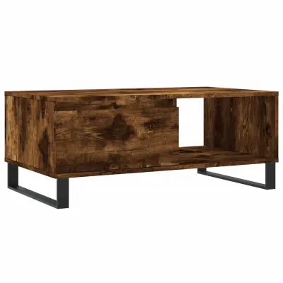 Klubska mizica - kavna mizica - Nizka mizica dimljeni hrast 90x50x36,5 cm inženirski les