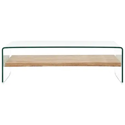 Klubska mizica - kavna mizica - Nizka mizica prozorna 98x45x31 cm kaljeno steklo