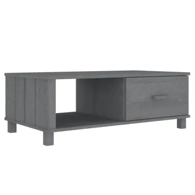 Klubska mizica - kavna mizica - Nizka mizica HAMAR temno siva 100x55x35 cm trdna borovina