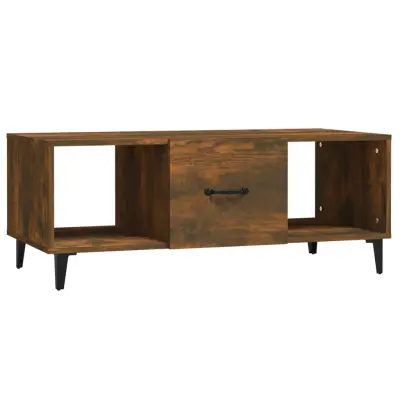 Klubska mizica - kavna mizica - Nizka mizica dimljeni hrast 102x50x40 cm konstruiran les