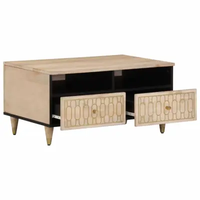 Klubska mizica - kavna mizica - Nizka mizica 80x54x40 cm trden mangov les