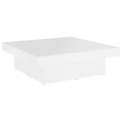 Klubska mizica - kavna mizica - Nizka mizica bela 90x90x28 cm iverna plošča