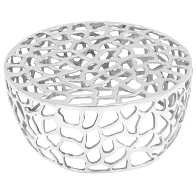 Klubska mizica - kavna mizica - Nizka mizica iz litega aluminija 70x30 cm srebrna