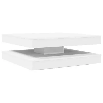Klubska mizica - kavna mizica - Nizka mizica 360-stopinjsko vrtljiva bel 90x90x34,5 cm
