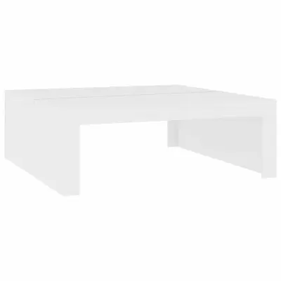 Klubska mizica - kavna mizica - Nizka mizica bela 100x100x35 cm inženirski les