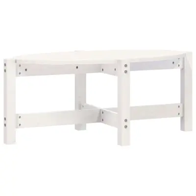 Klubska mizica - kavna mizica - Nizka mizica bela 87x48x35 cm trdna borovina