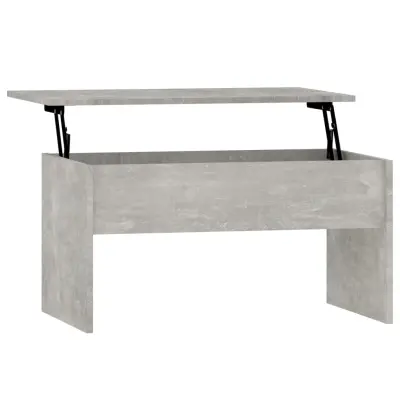 Klubska mizica - kavna mizica - Nizka mizica betonsko siva 80x50,5x41,5 cm konstruiran les