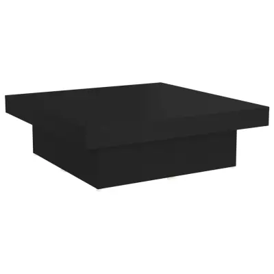 Klubska mizica - kavna mizica - Nizka mizica črna 90x90x28 cm iverna plošča