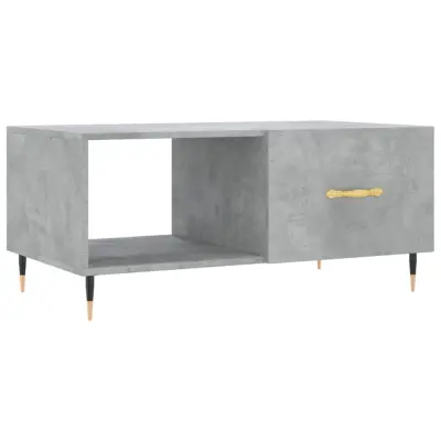 Klubska mizica - kavna mizica - Nizka mizica betonsko siva 90x50x40 cm konstruiran les