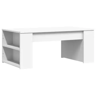 Klubska mizica - kavna mizica - Nizka mizica bela 102x55x42 cm inženirski les