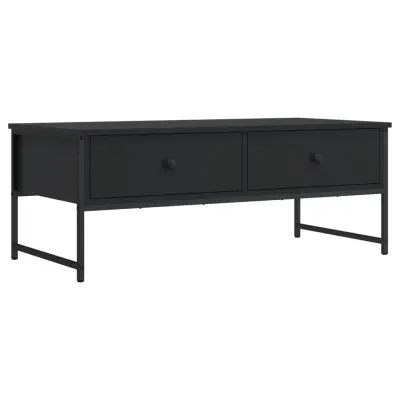 Klubska mizica - kavna mizica - Nizka mizica črna 101x49x39,5 cm inženirski les