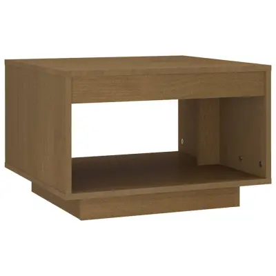 Klubska mizica - kavna mizica - Nizka mizica medeno rjava 50x50x33,5 cm trdna borovina
