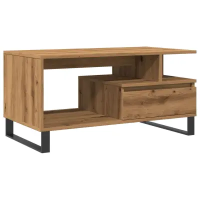 Klubska mizica - kavna mizica - Nizka mizica artisan hrast 90x49x45 cm inženirski les