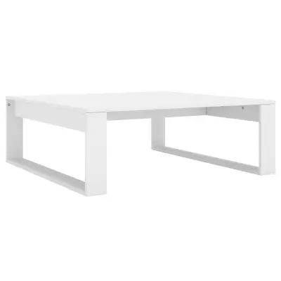 Klubska mizica - kavna mizica - Nizka mizica bela 100x100x35 cm iverna plošča