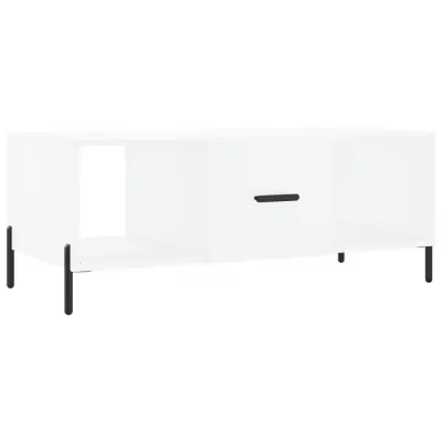 Klubska mizica - kavna mizica - Nizka mizica bela 102x50x40 cm inženirski les