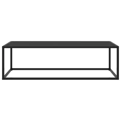 Klubska mizica - kavna mizica - Nizka mizica črna s črnim steklom 120x50x35 cm