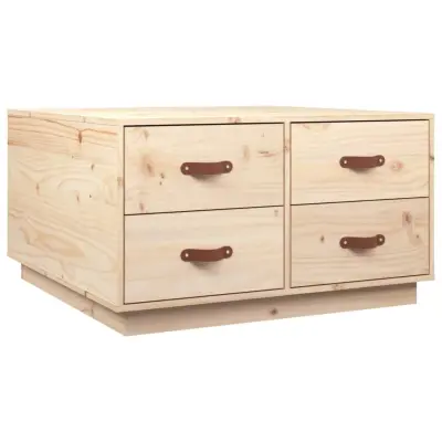 Klubska mizica - kavna mizica - Nizka mizica 80x80x45 cm trdna borovina