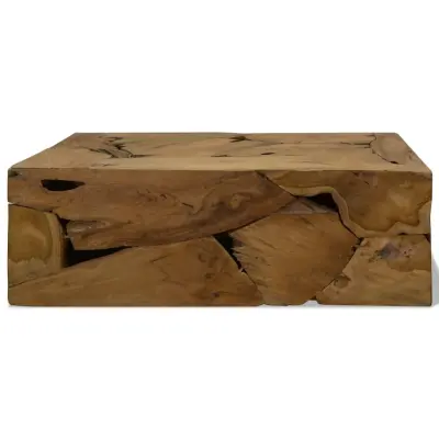 Klubska mizica - kavna mizica - Nizka mizica 90x50x30 cm prava tikovina rjava